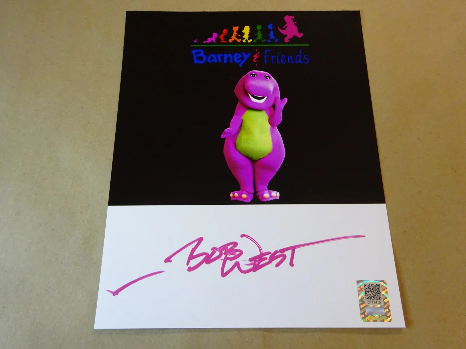 Bob West — Autographed Bob West Signed 8"x10" Barney Photo Official Pix COA