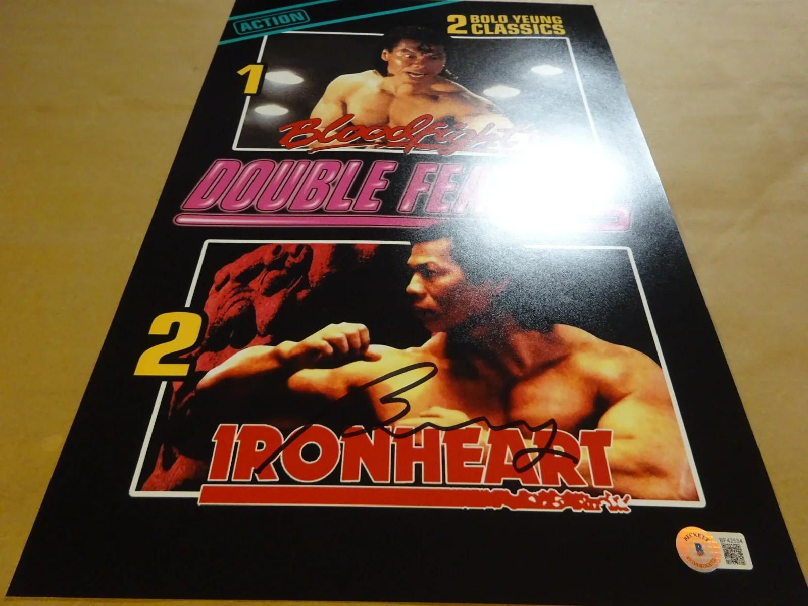 Bolo Yeung — Signed Bolo Yeung Autographed Bloodfight Ironheart 11"x17" Photo Beckett BAS COA, изображение 2