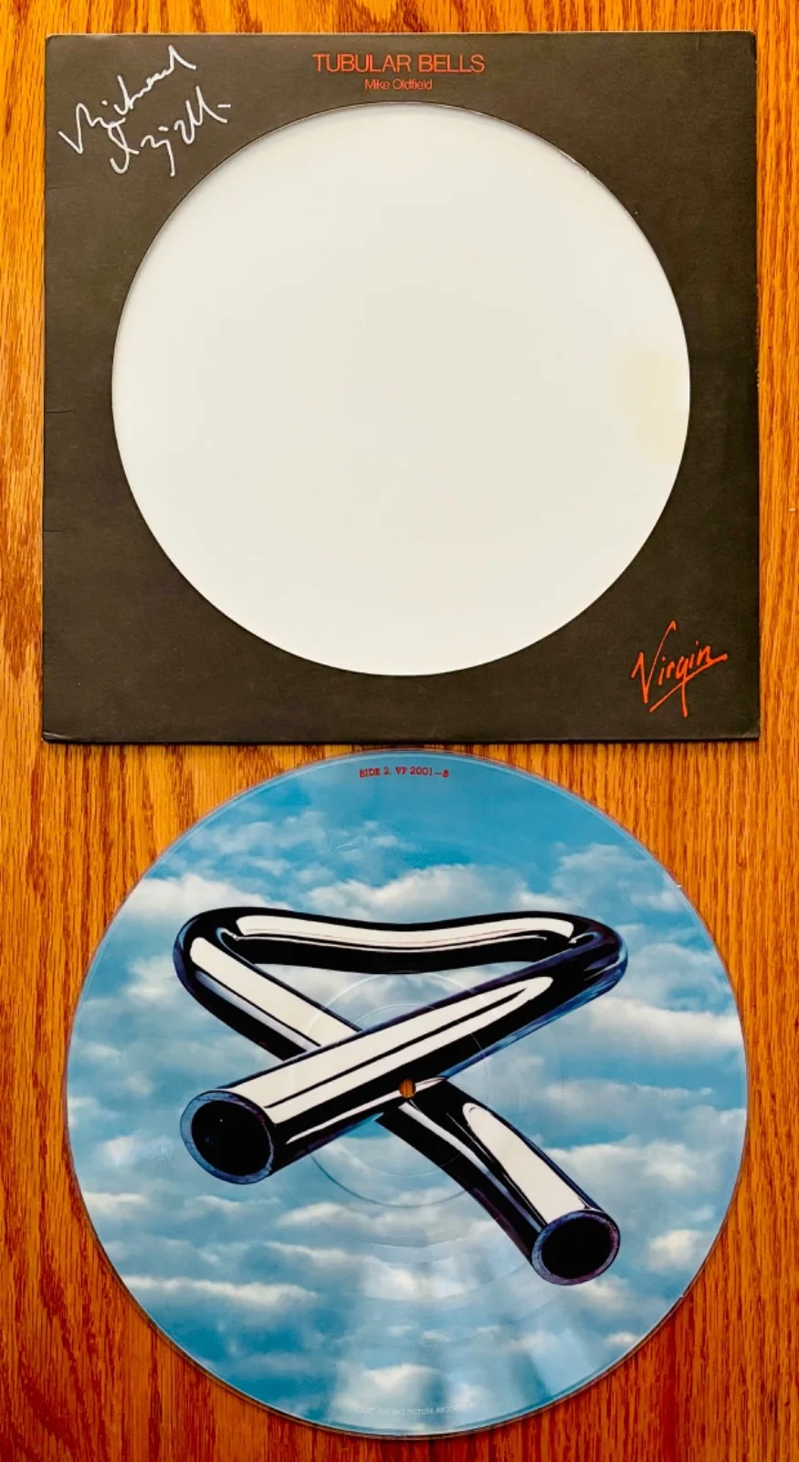 MIKE OLDFIELD Signed TUBULAR BELLS~1973 PICTURE DISC~UK Import~VIRGIN #VP 2001, изображение 2