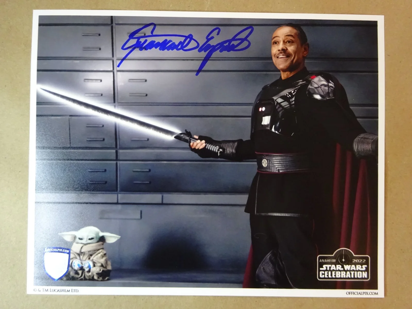 Giancarlo Esposito — Signed Giancarlo Esposito 8"x10" Photo Star Wars Mandalorian Official Pix COA