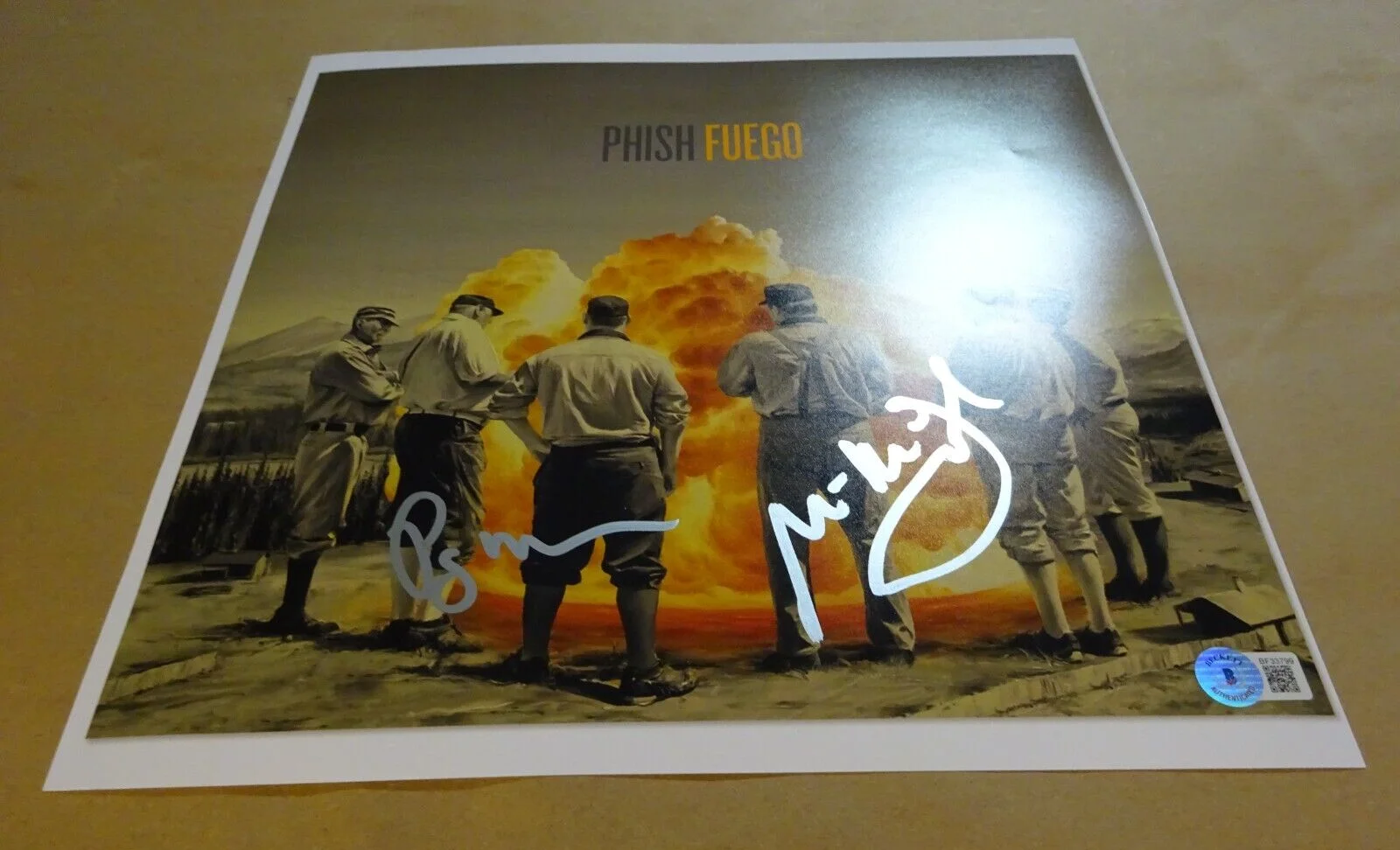 Phish Fuego 12"x12" Photo Flat Autographed by Page McConnell Mike Gordon BAS COA, image 2