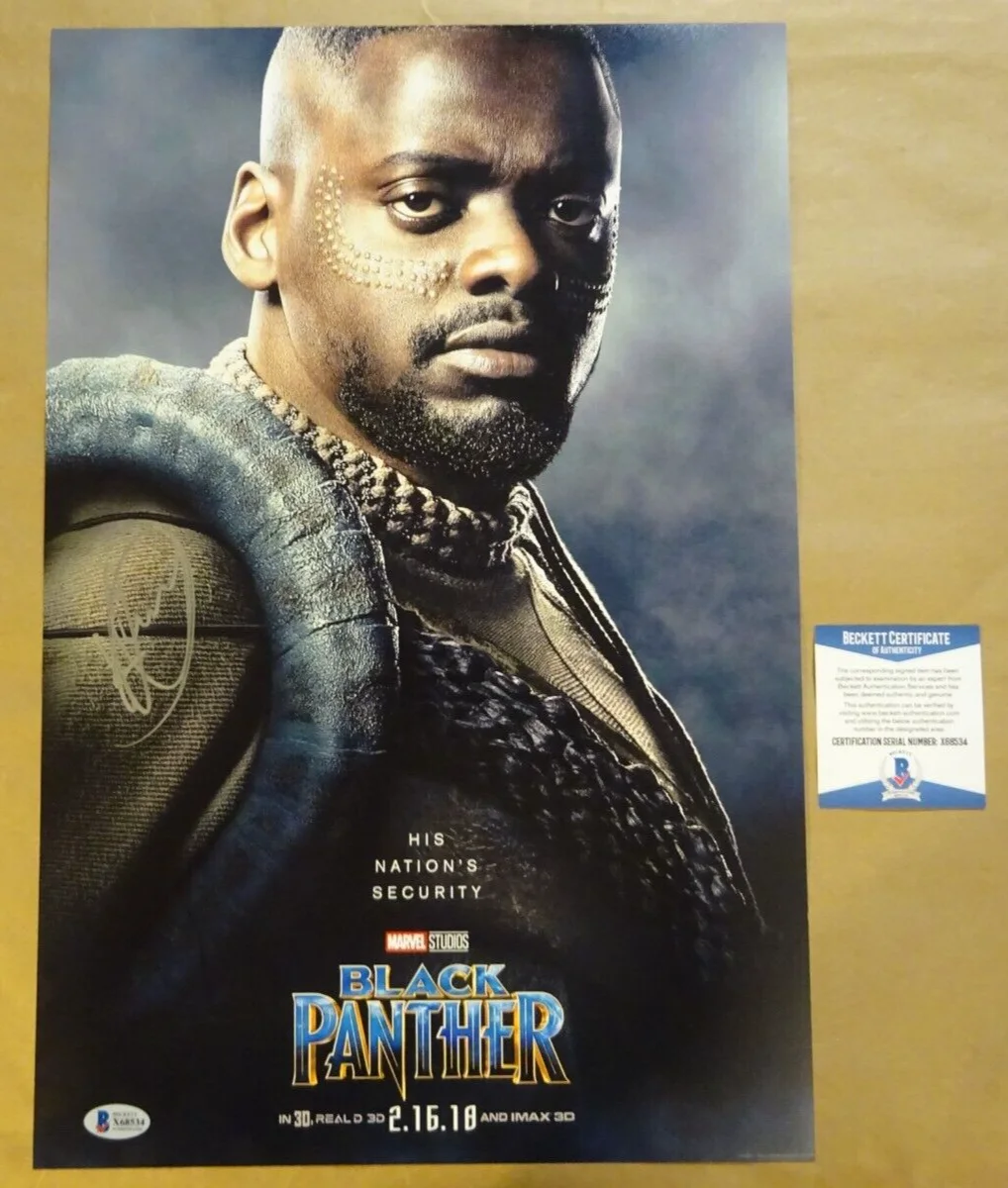 Daniel Kaluuya — Signed Black Panther Autographed 12"X18" Photo By Daniel Kaluuya Beckett BAS COA