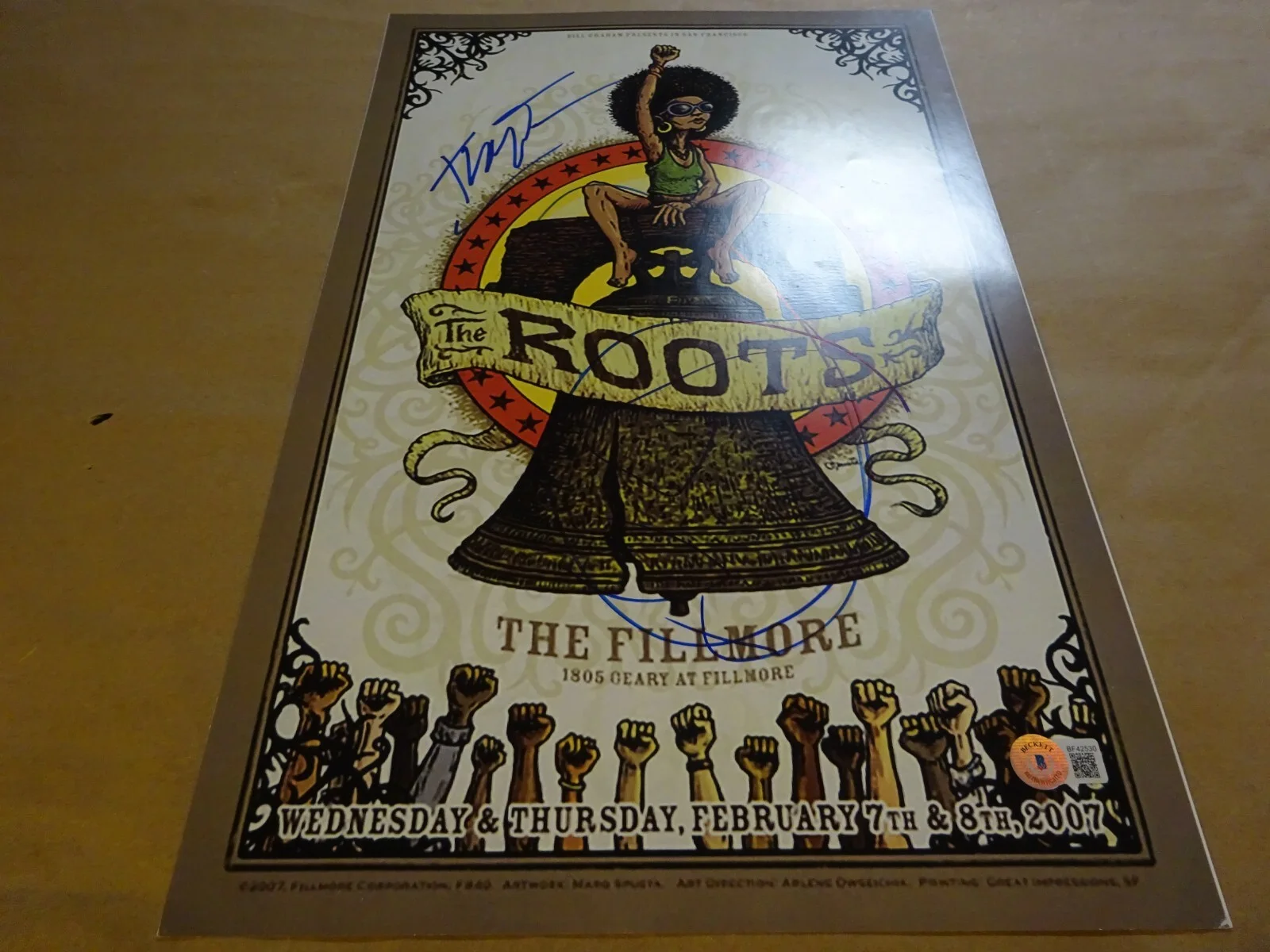 Autographed The Roots 11"x17" The Fillmore Photo Questlove Black Thought BAS COA, image 2