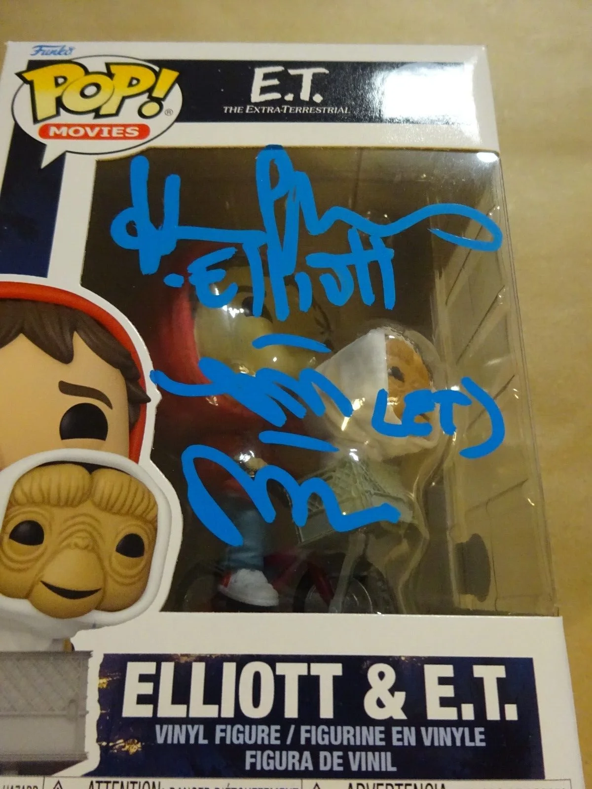 Signed Matthew DeMeritt & Henry Thomas Elliott & E.T. 1252 Funko Pop Beckett COA, image 2