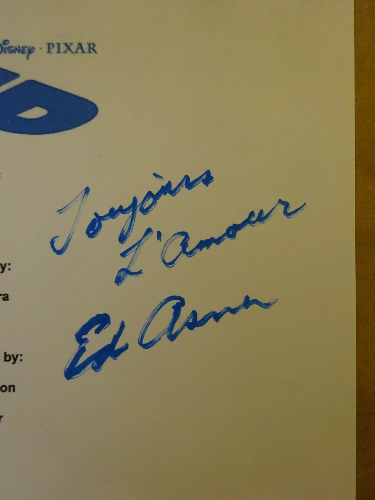 Ed Asner — Autographed ED ASNER Signed Disney UP Script Cover Beckett BAS COA, image 4