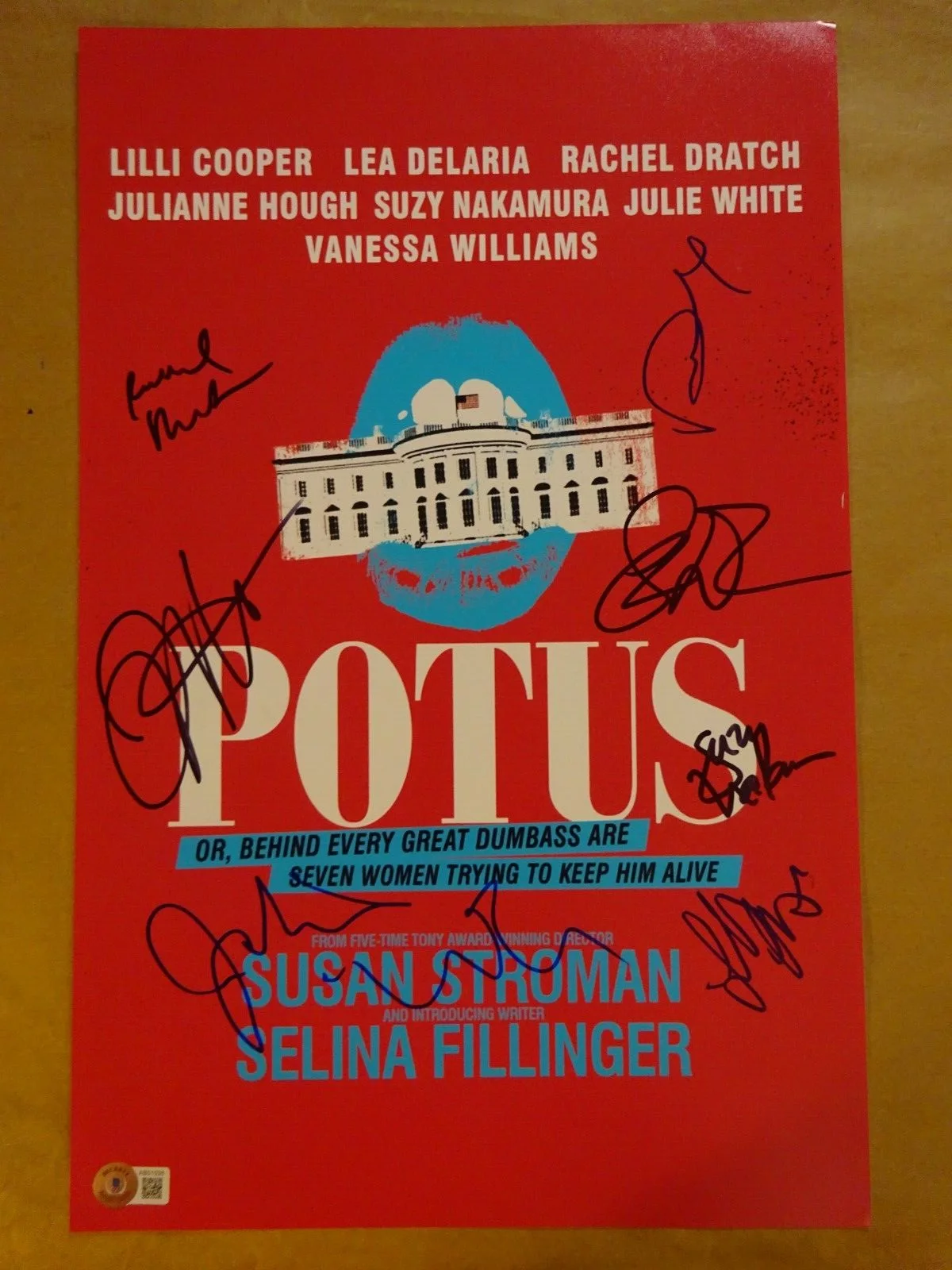Autographed POTUS 11"x17" Photo Signed By 7 - Broadway Cast Beckett BAS LOA COA, изображение 2