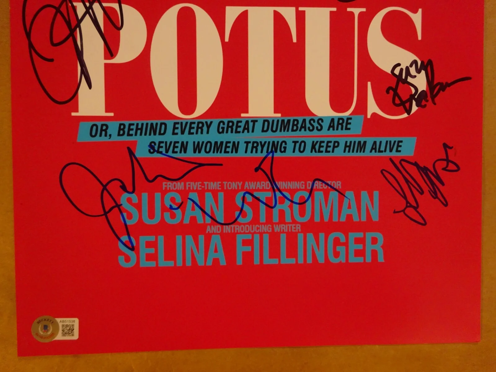 Autographed POTUS 11"x17" Photo Signed By 7 - Broadway Cast Beckett BAS LOA COA, изображение 4