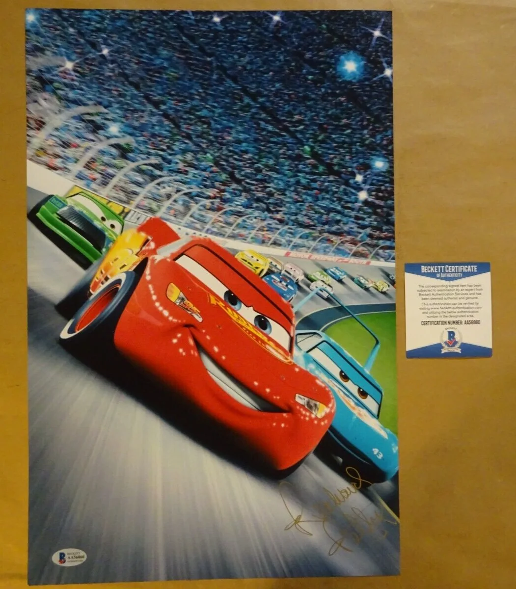 Richard Petty — Autographed Richard Petty Signed Disney Cars It 11"x17" Photo Beckett BAS COA