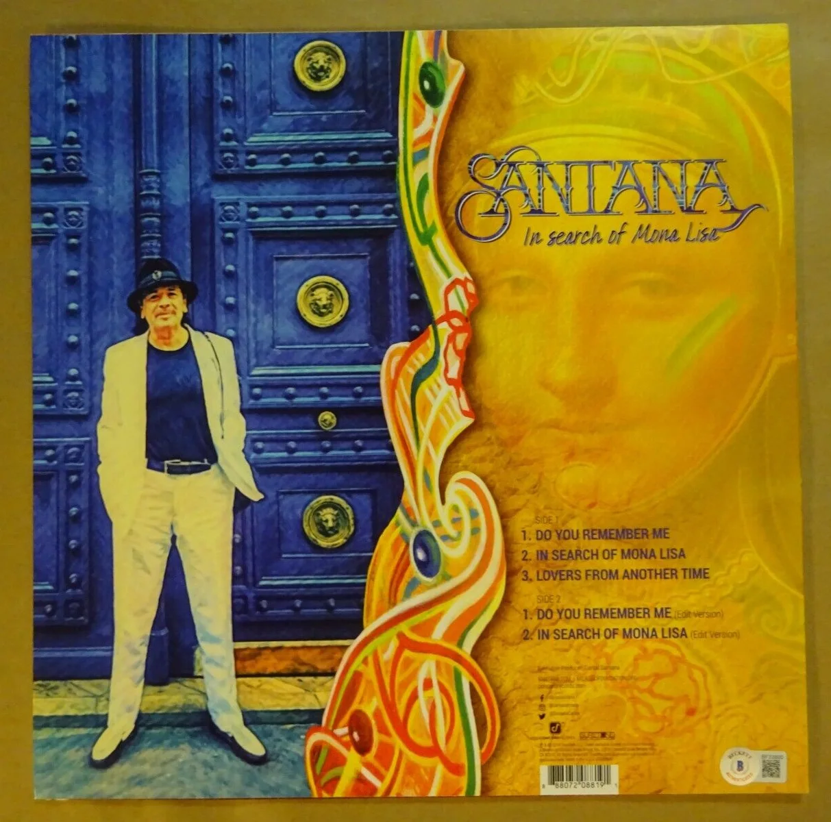 Autographed Carlos Santana Signed In Search Of Mona Lisa Vinyl Album Beckett COA, изображение 5