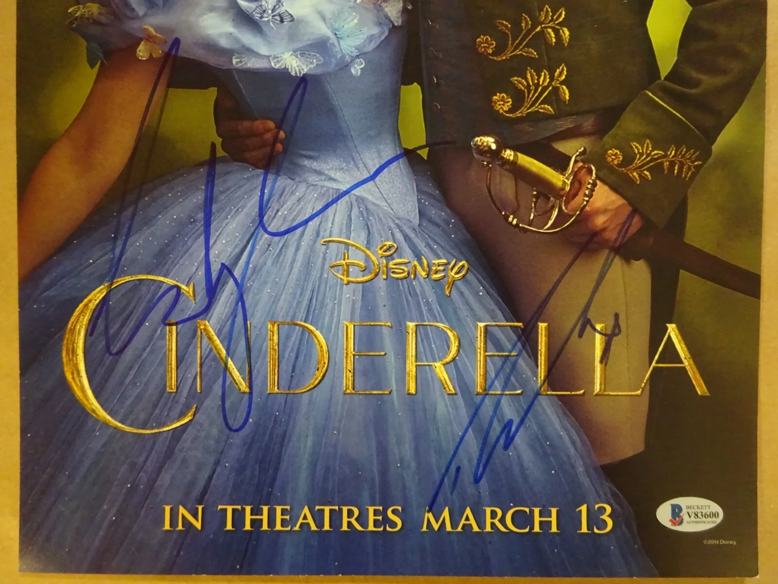 Lily James, Richard Madden — Cinderella 11"X17" Photo Signed By Lily James & Richard Madden Beckett BAS COA, image 4
