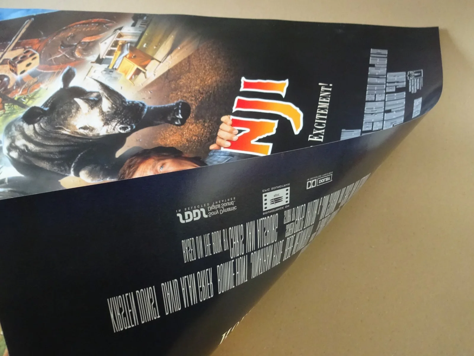 Jumanji Original 1995 Double Sided Movie Poster Mint 40" x 27" Robin Williams, image 2