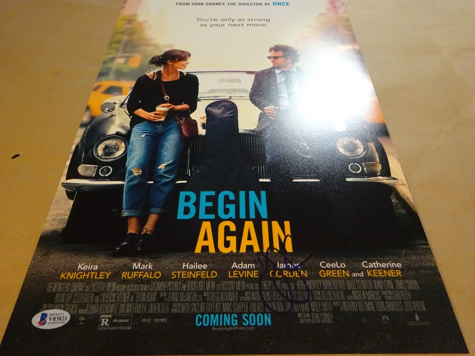 James Corden — Signed James Corden Autographed Begin Again 12"x18" Photo Beckett BAS COA, изображение 3