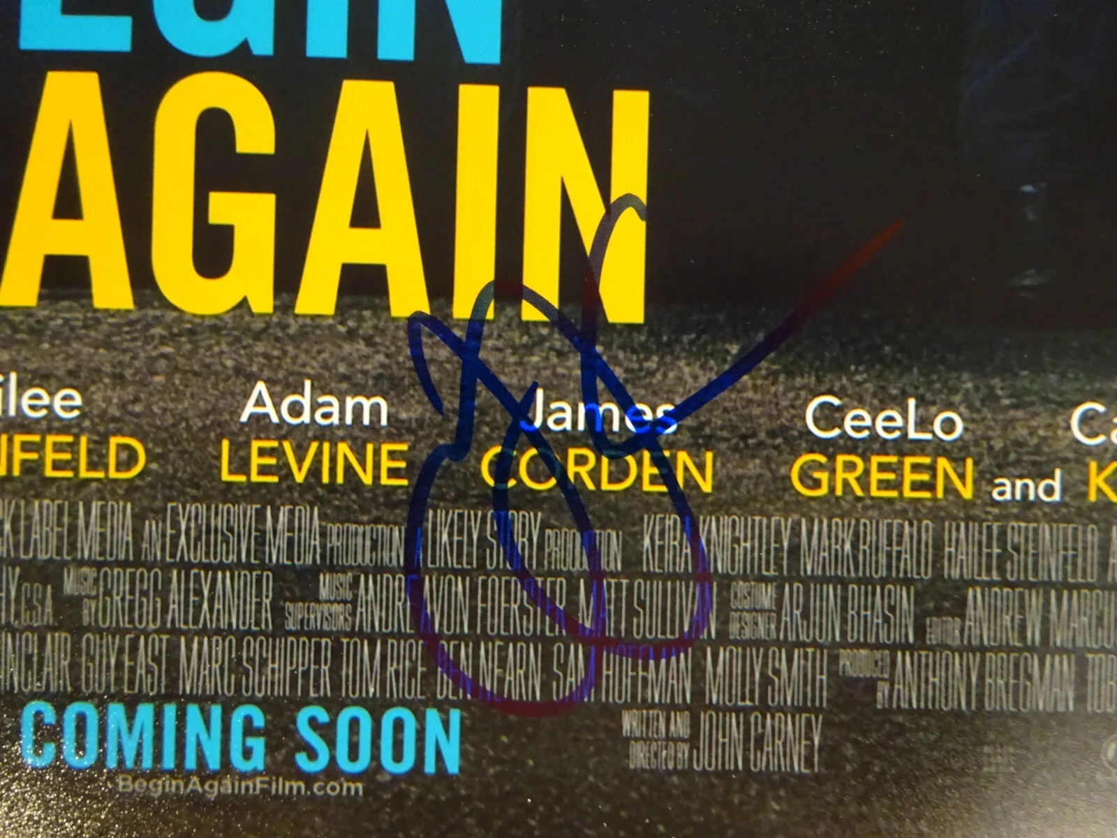 James Corden — Signed James Corden Autographed Begin Again 12"x18" Photo Beckett BAS COA, изображение 4