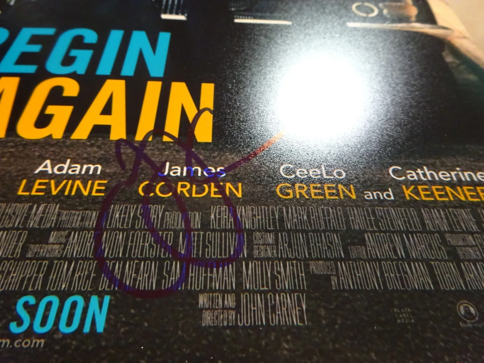 James Corden — Signed James Corden Autographed Begin Again 12"x18" Photo Beckett BAS COA, изображение 5