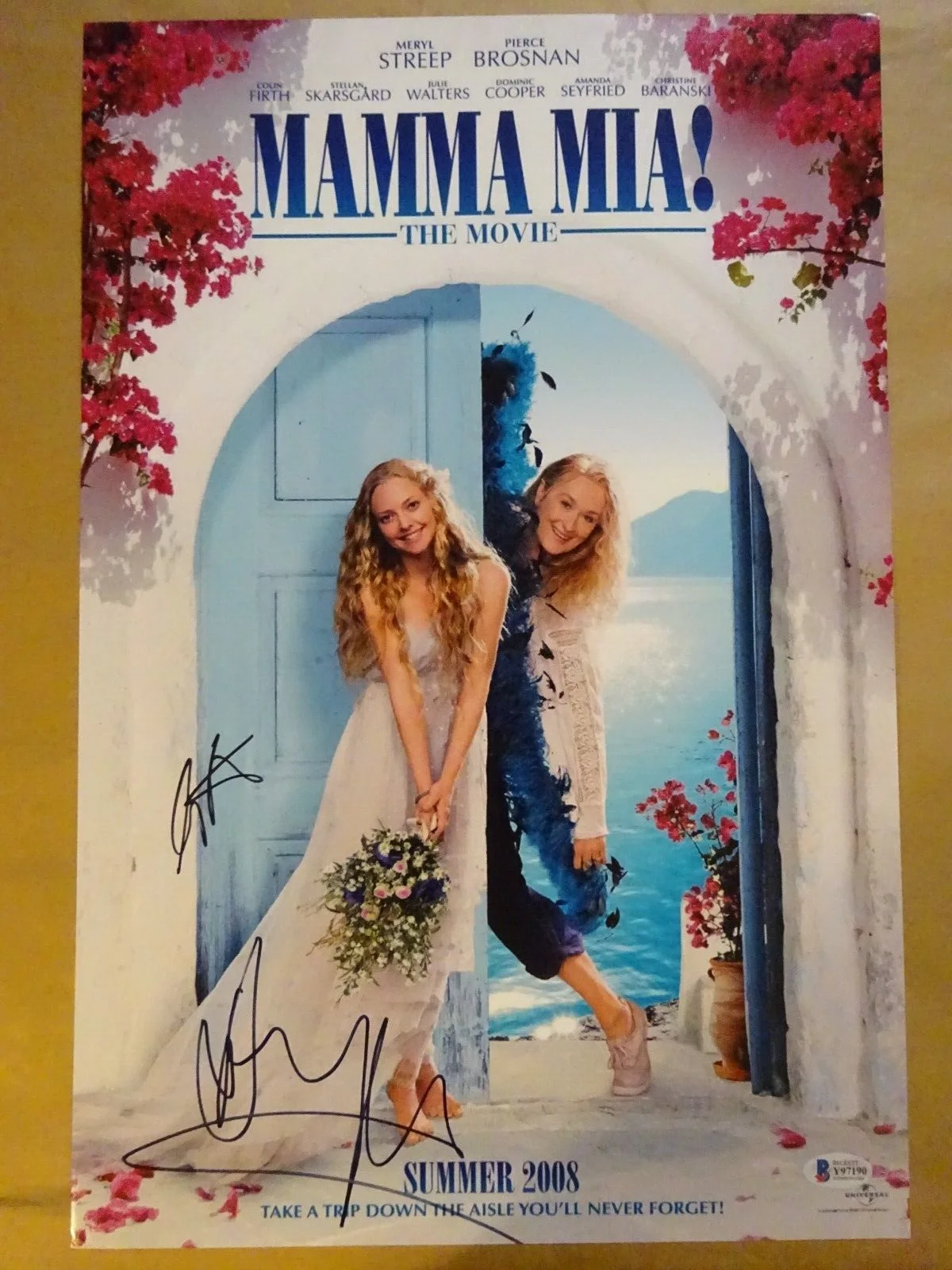 Dominic Cooper, Colin Firth — Mamma Mia The Movie 12"X18" Photo Signed By Dominic Cooper Colin Firth BAS COA, изображение 2