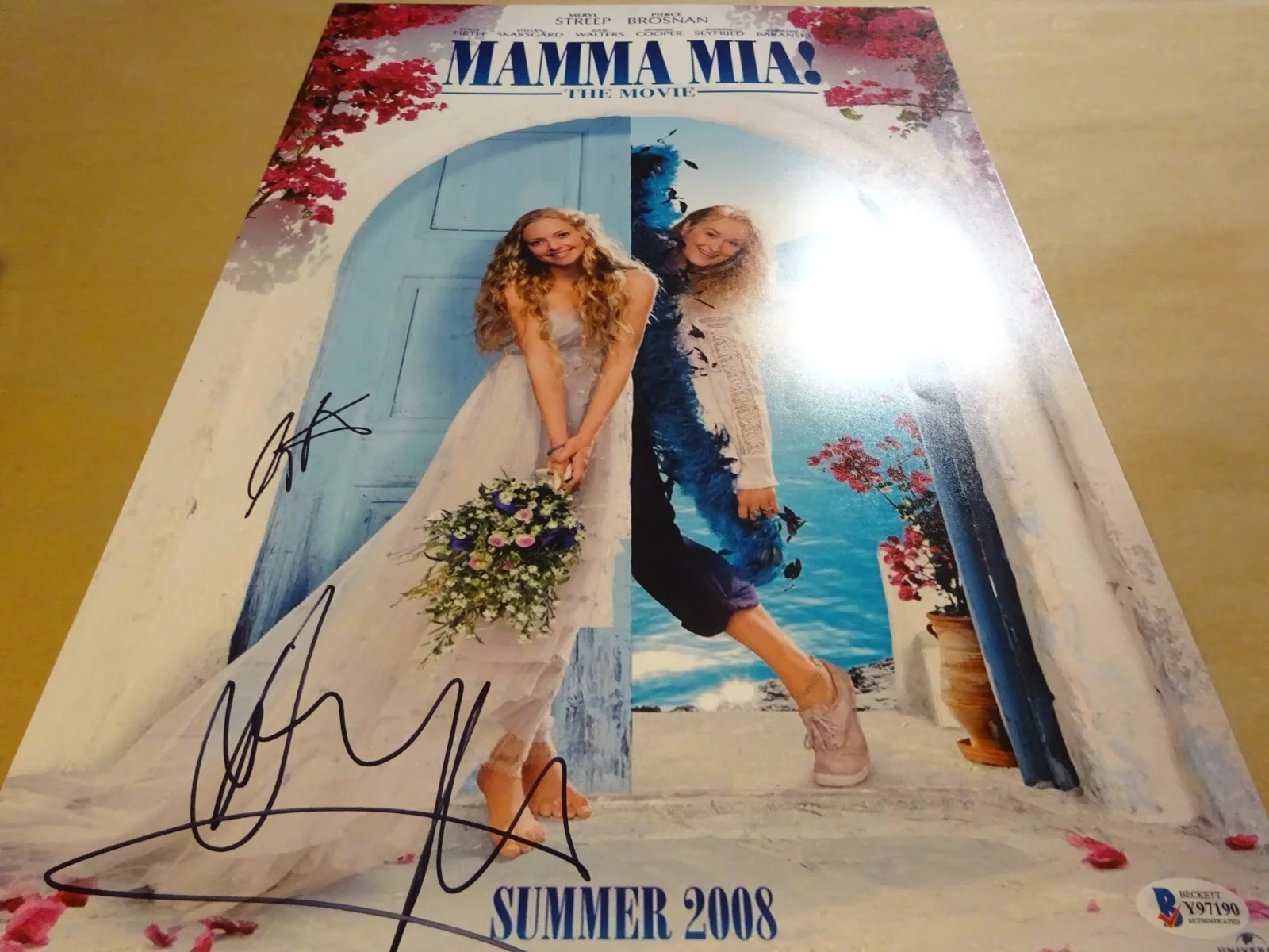Dominic Cooper, Colin Firth — Mamma Mia The Movie 12"X18" Photo Signed By Dominic Cooper Colin Firth BAS COA, изображение 3