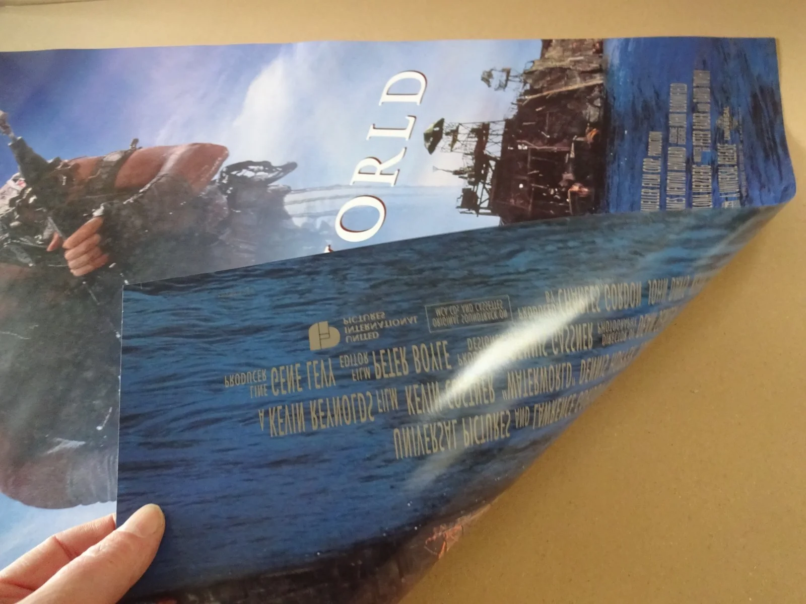 Waterworld Original 1995 Double Sided Movie Poster Mint 40" x 27" Kevin Costner, изображение 2