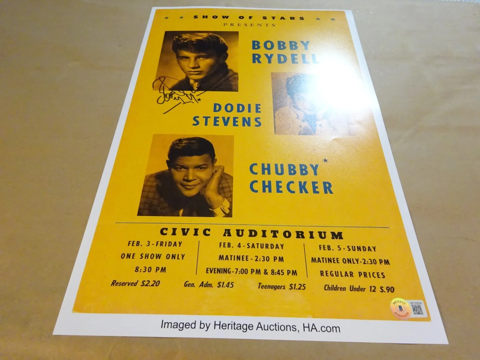 Signed Bobby Rydell Autographed Show of Stars 11"x17" Photo Beckett BAS COA, изображение 2
