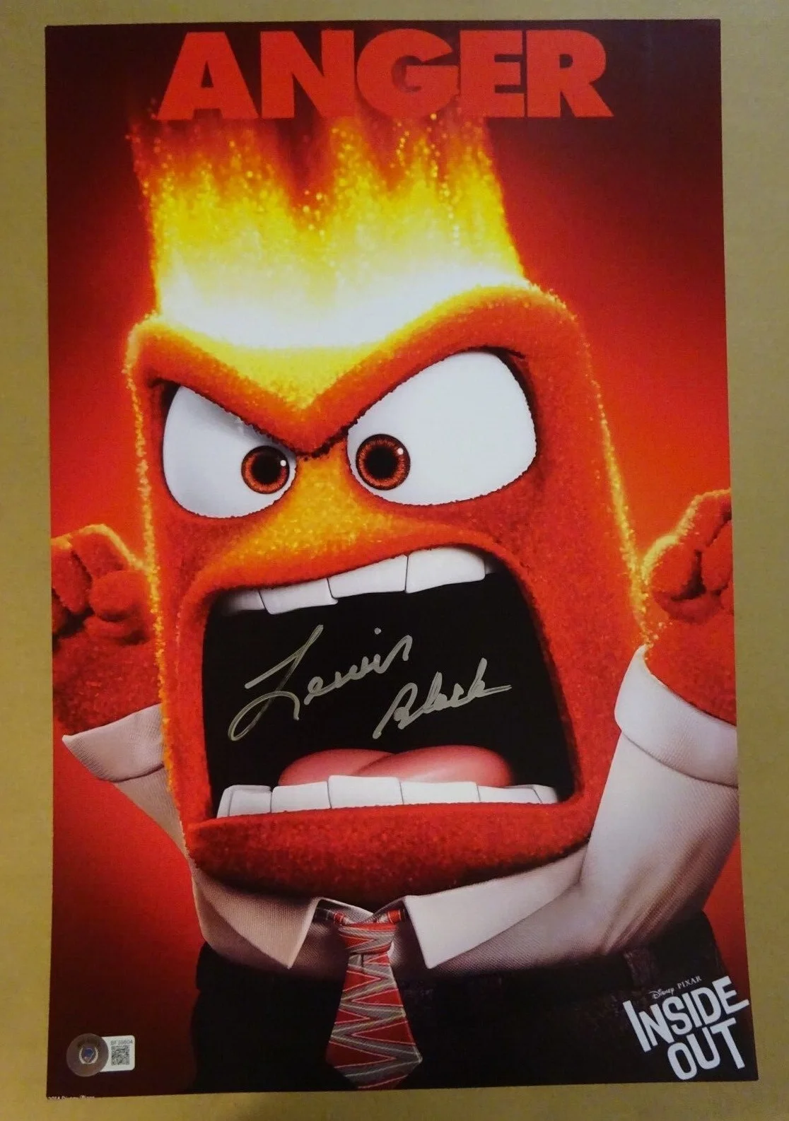 Lewis Black — Signed LEWIS BLACK Autographed INSIDE OUT - ANGER 11"x17" Photo Beckett BAS COA