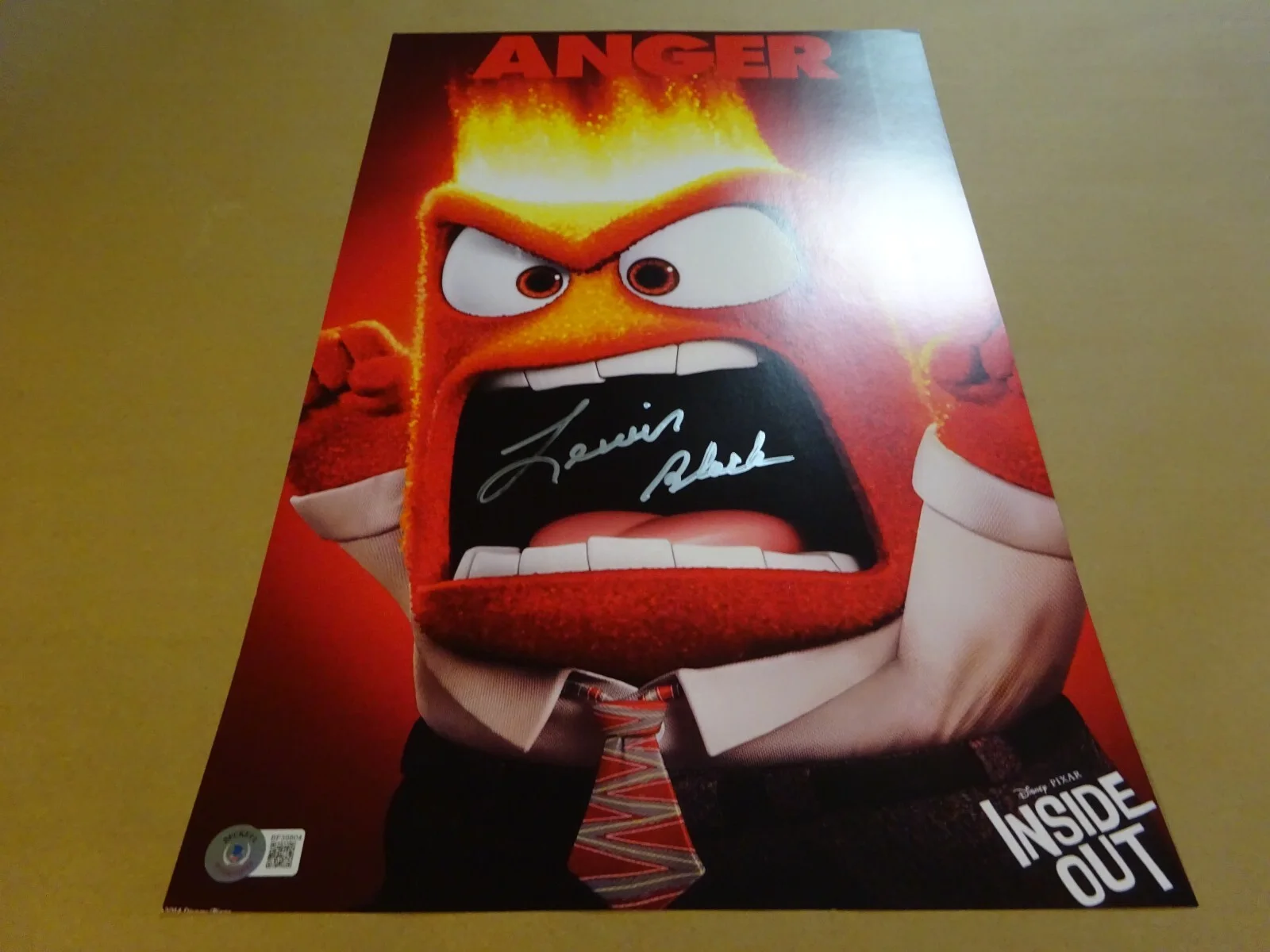 Lewis Black — Signed LEWIS BLACK Autographed INSIDE OUT - ANGER 11"x17" Photo Beckett BAS COA, изображение 2