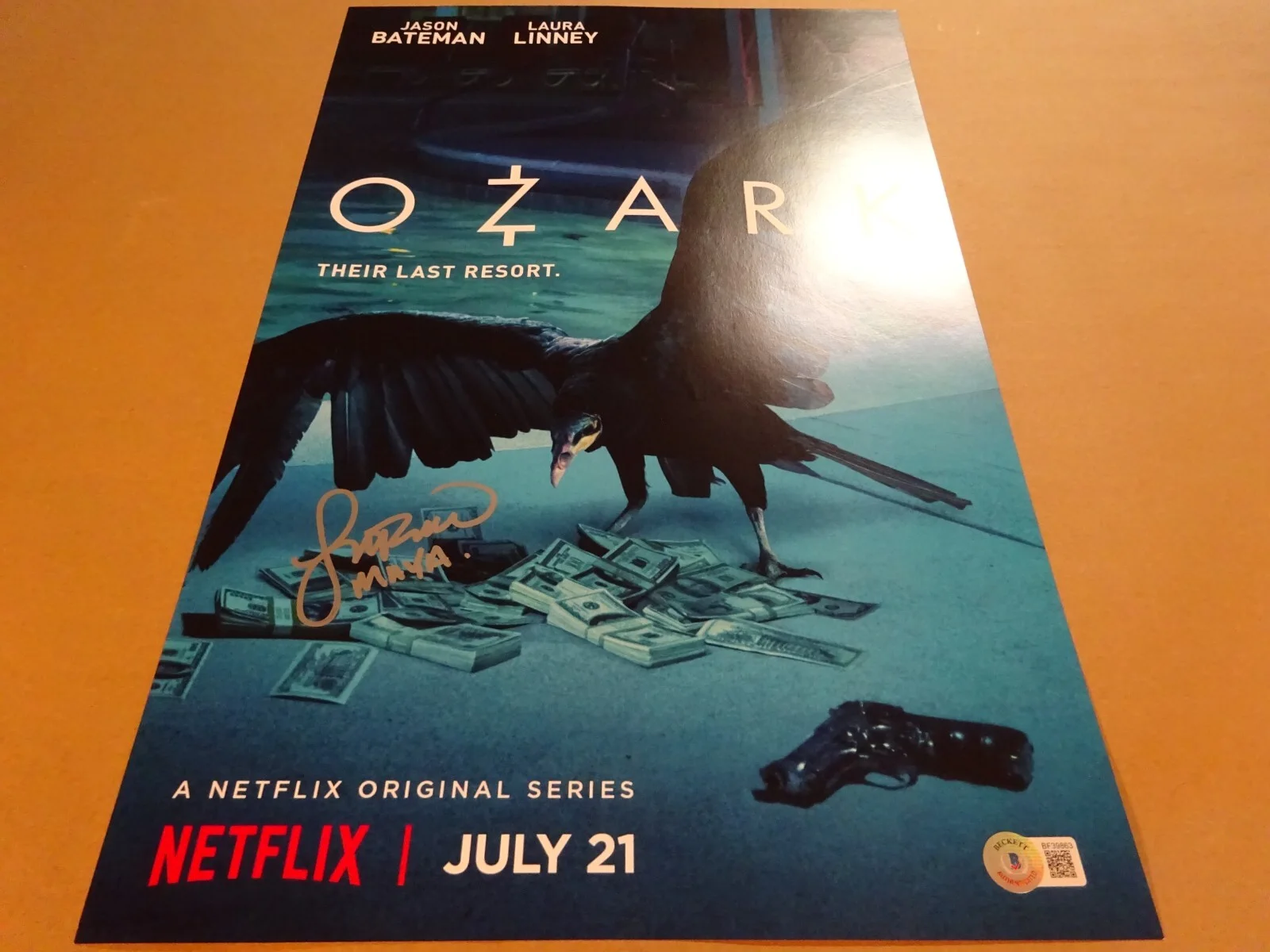Jessica Frances Dukes — Signed JESSICA FRANCES DUKES Autographed OZARK 11"x17" Photo Beckett BAS COA, image 2