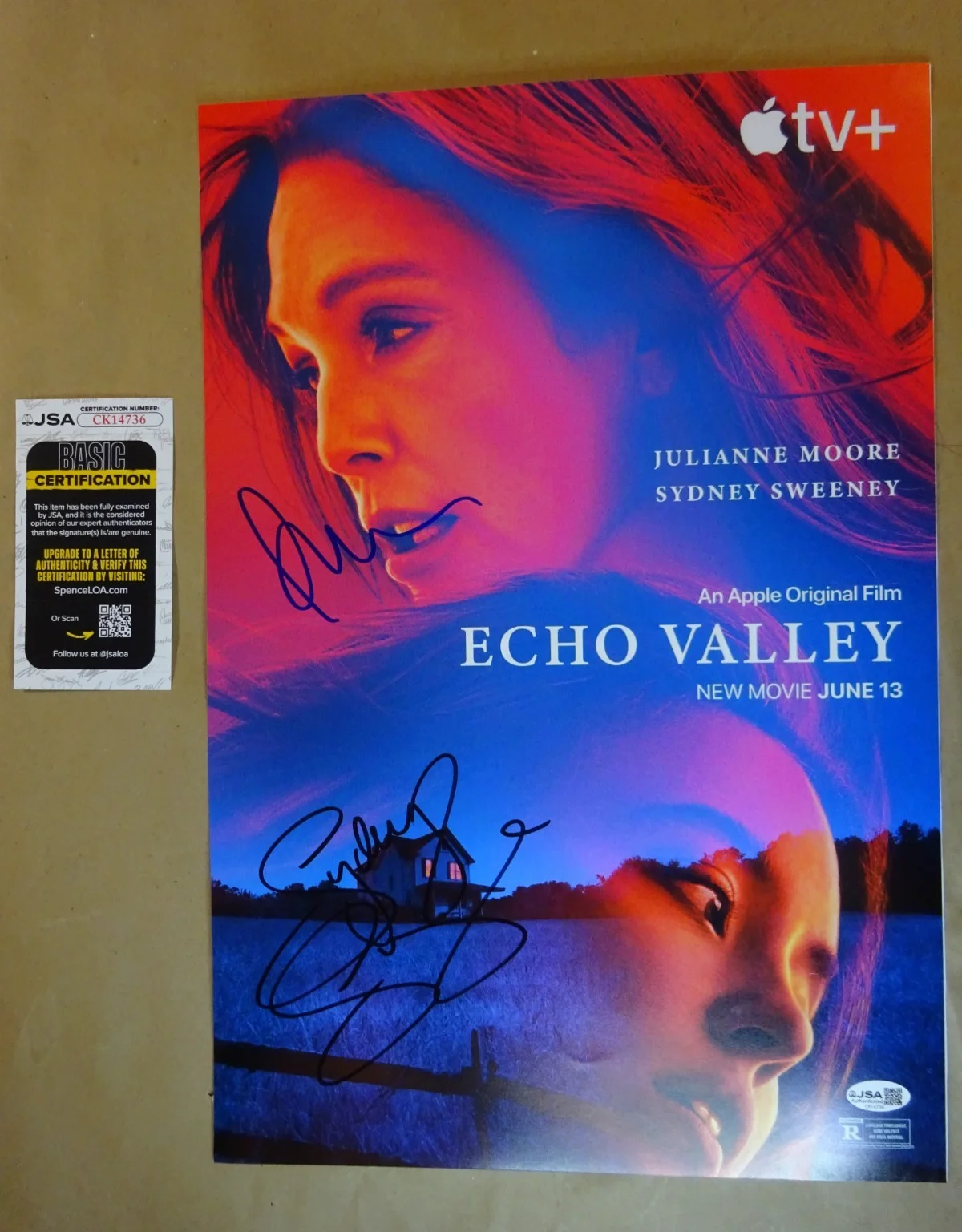Sydney Sweeney & Julianne Moore — Signed Sydney Sweeney & Julianne Moore Echo Valley 12"x18" Photo JSA COA