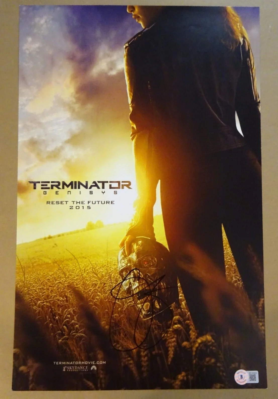 Emilia Clarke — Signed Emilia Clarke Autographed Terminator Genisys11x17 Photo Beckett BAS COA
