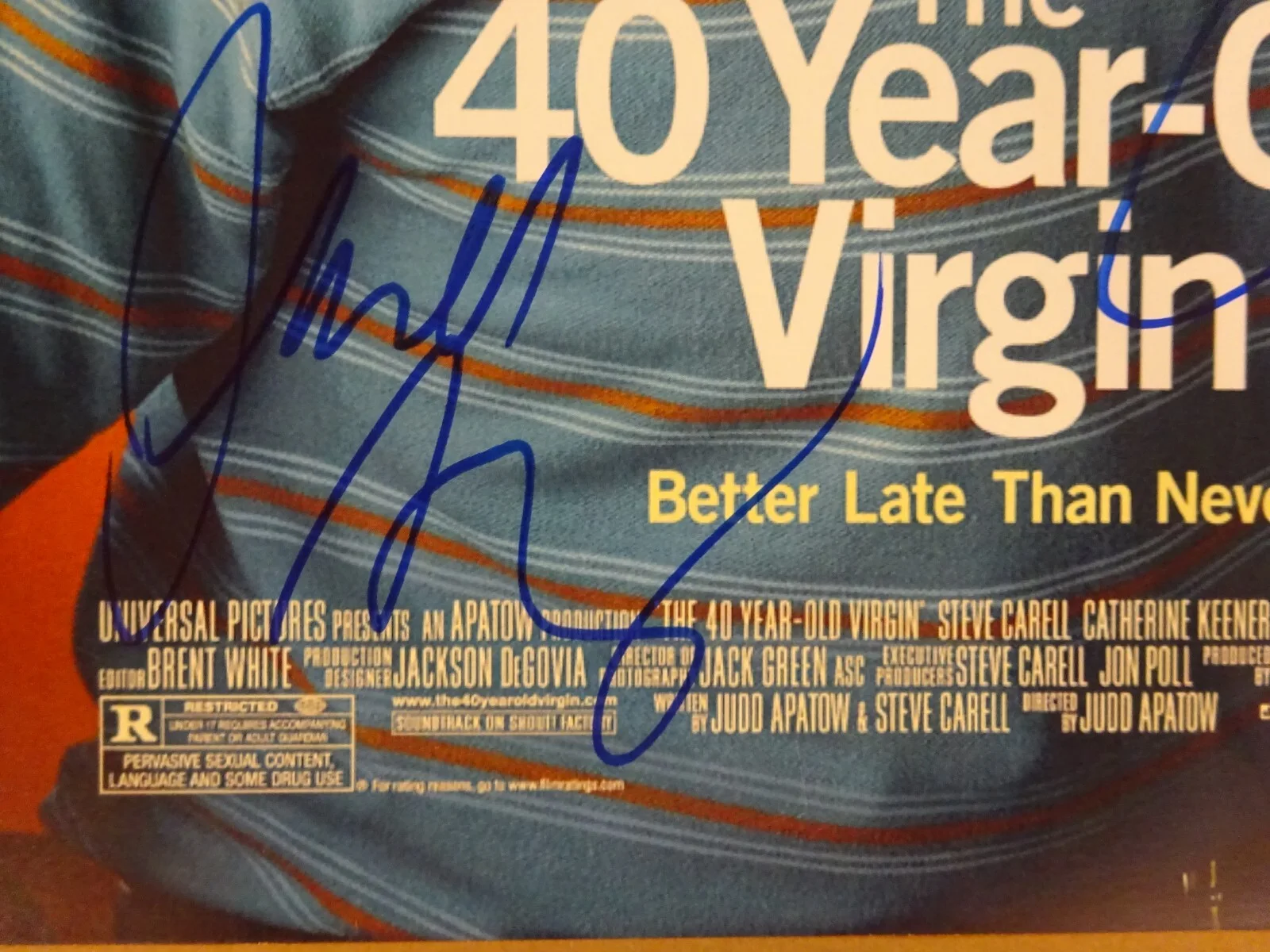 Judd Apatow, Seth Rogen — Signed JUDD APATOW & SETH ROGEN The 40 Year old Virgin 11"x17" Photo BAS COA, image 4