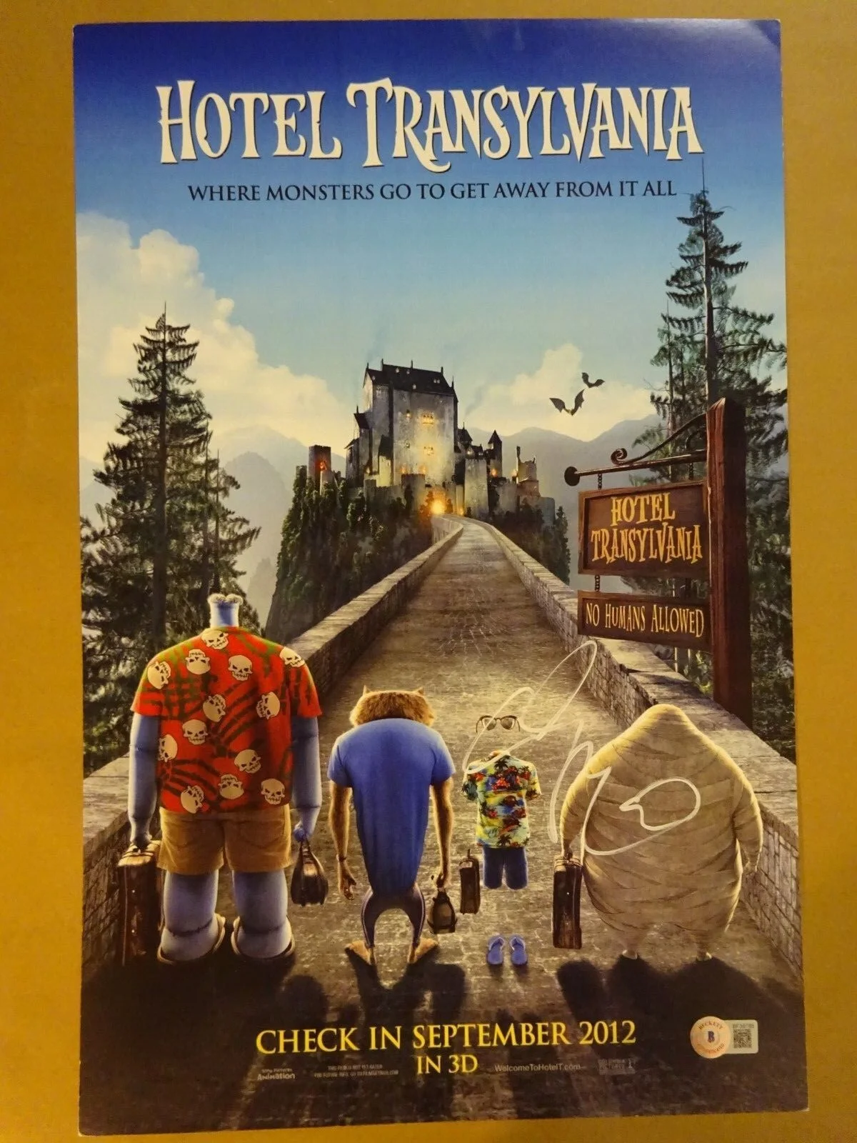 Adam Sandler — Signed Adam Sandler Autographed Hotel Transylvania 11"x17" Photo Beckett BAS COA