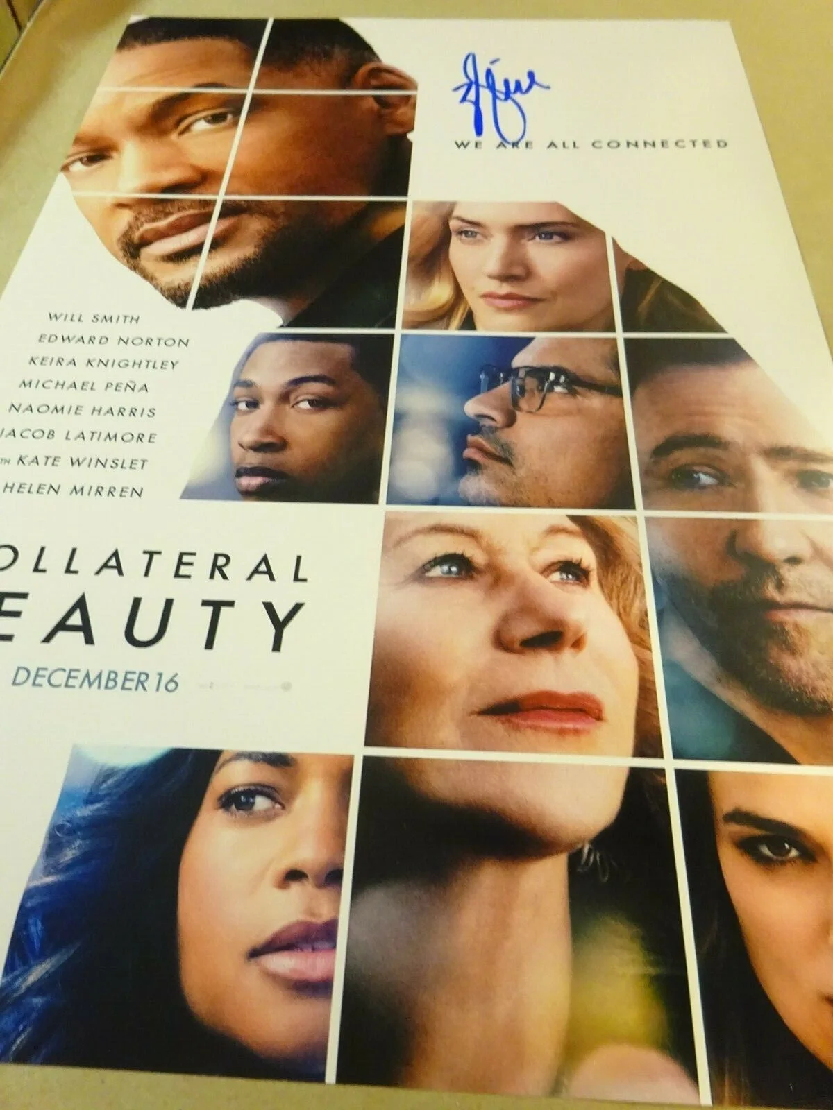 Will Smith — Signed Will Smith Autographed Collateral Beauty 12"x18" Photo Beckett BAS COA, image 4