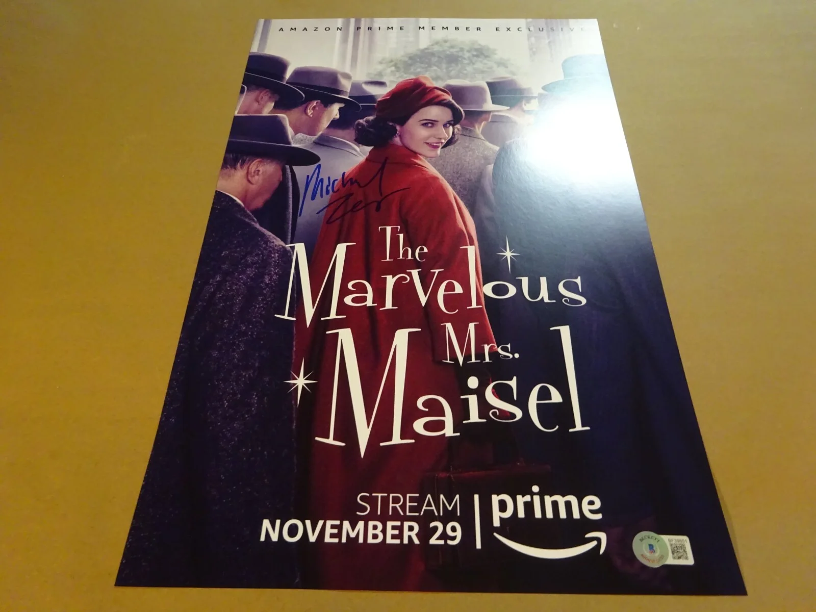 Michael Zegen — Signed Michael Zegen Autographed The Marvelous Mrs. Maisel 11"x17" Photo BAS COA, image 2