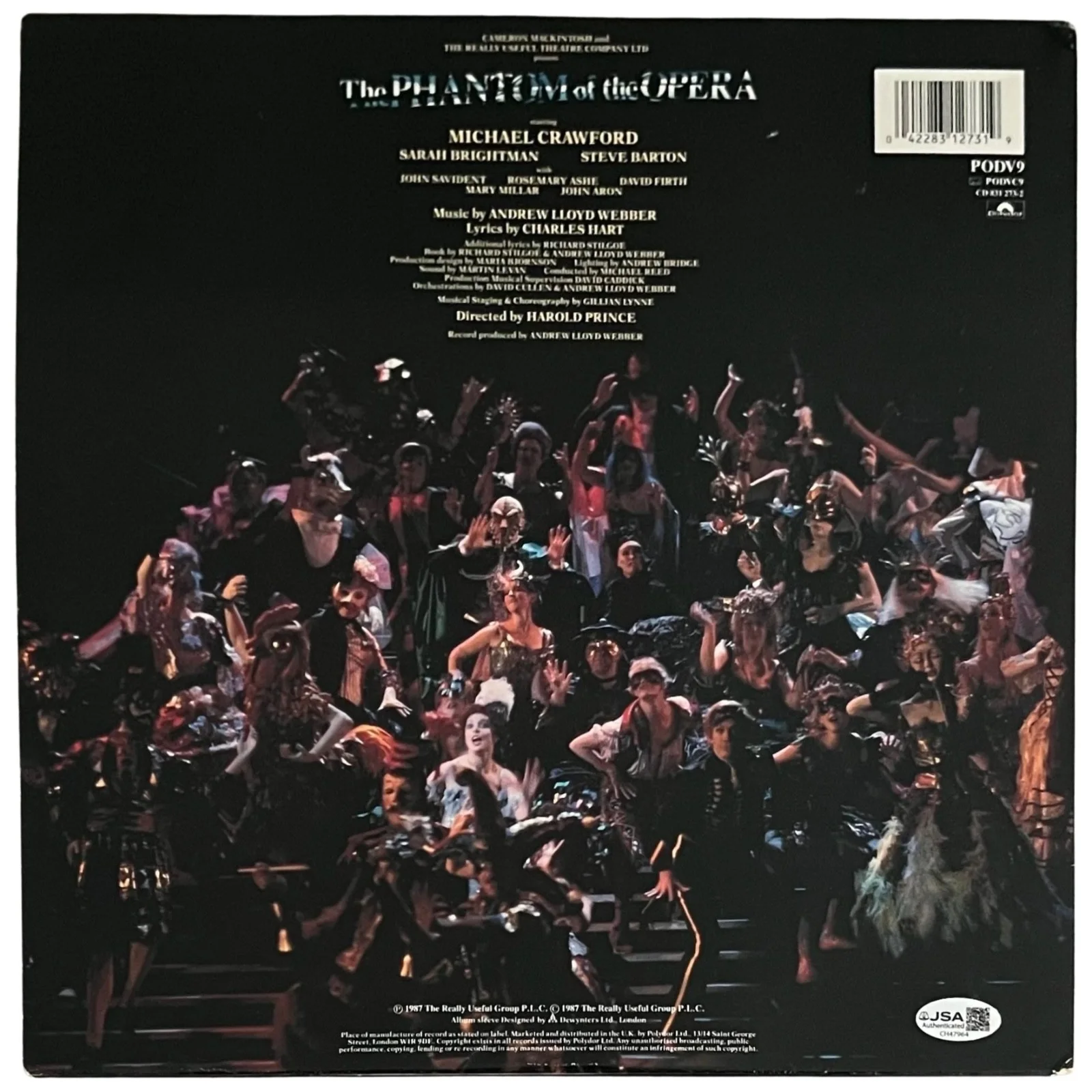 ANDREW LLOYD WEBBER SIGNED PHANTOM OF THE OPERA VINYL RECORD EXACT PROOF + JSA, image 2