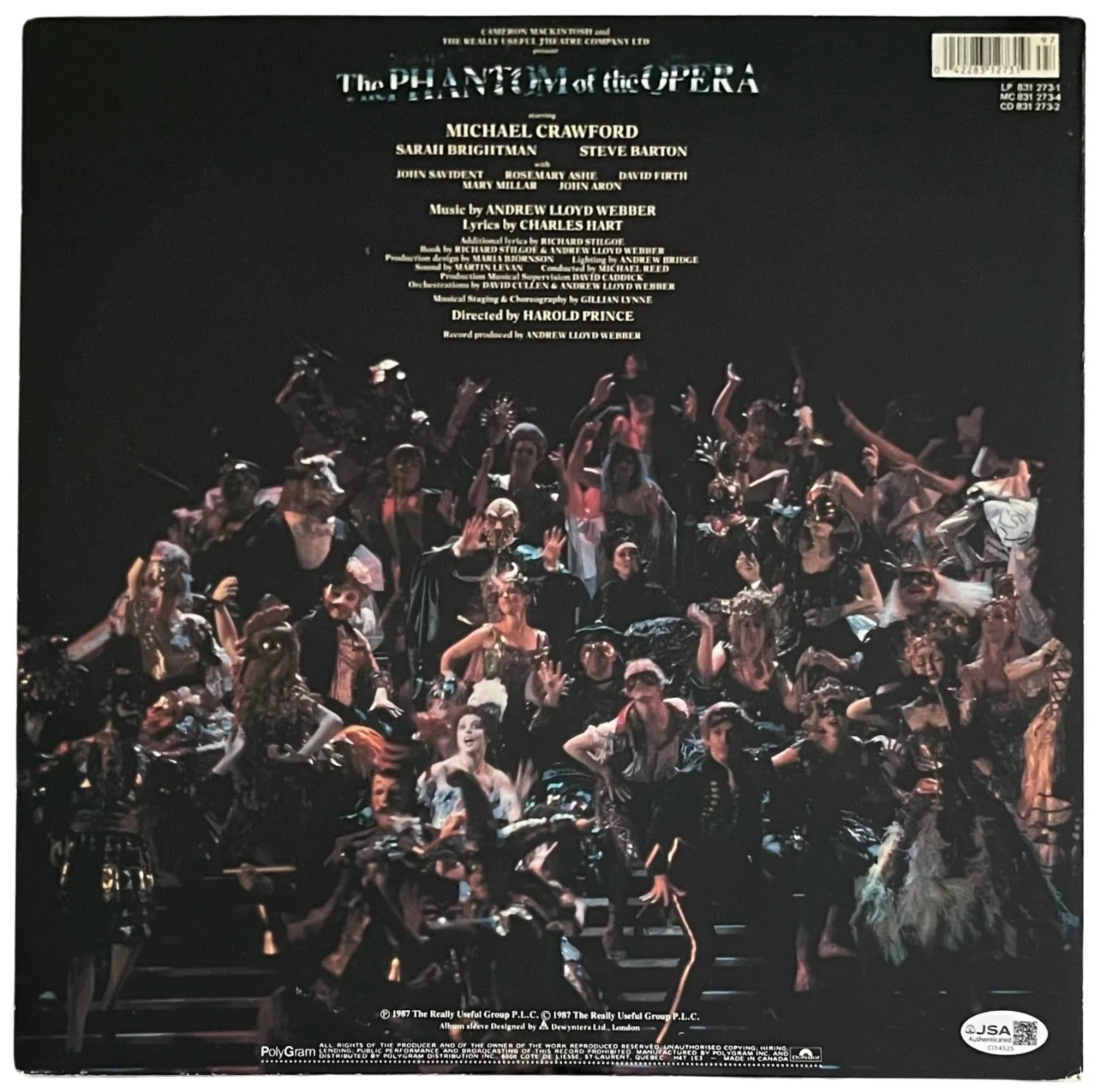 ANDREW LLOYD WEBBER SIGNED PHANTOM OF THE OPERA VINYL RECORD EXACT PROOF + JSA, image 2