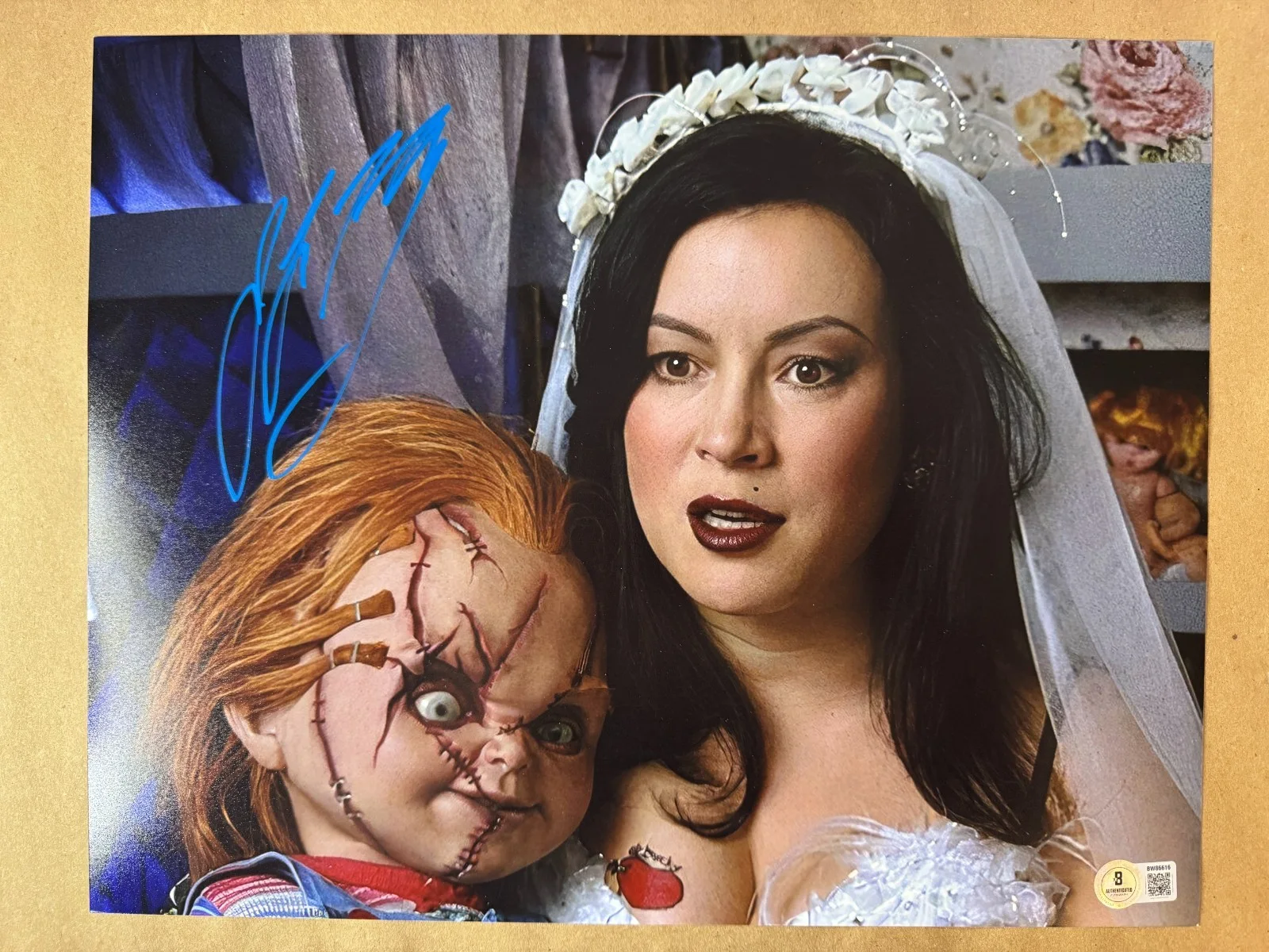 Jennifer Tilly — Signed Jennifer Tilly Autographed 11"x14" Photo Bride of Chucky Beckett BAS COA