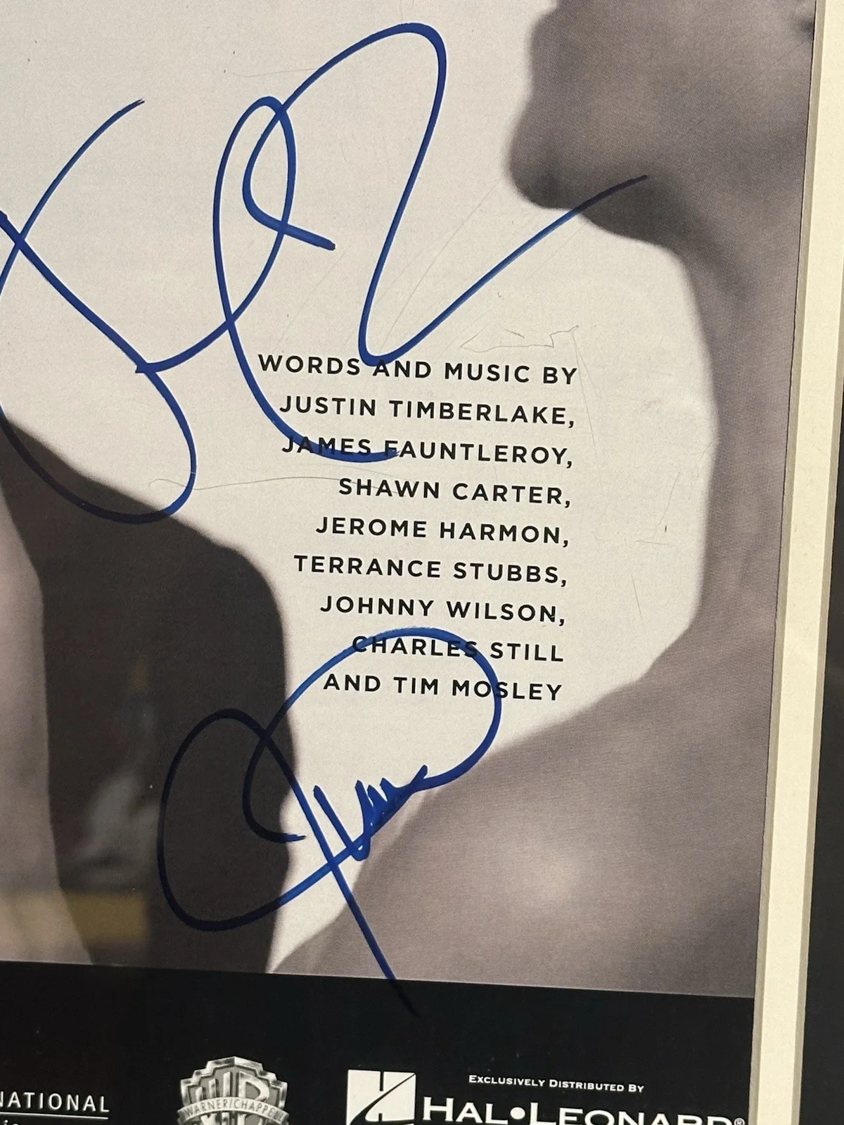 JAY-Z & JUSTIN TIMBERLAKE SIGNATURES "SUIT & TIE’" SHEET MUSIC Matt & Frame COA, изображение 4