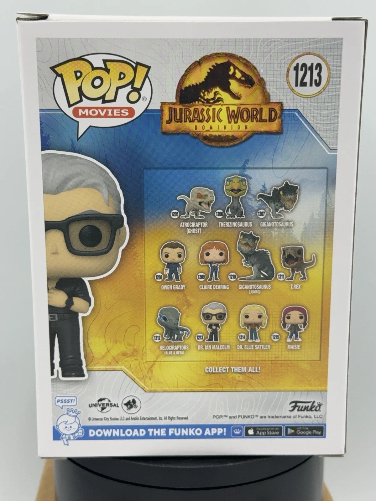 Funko Pop Jurassic World Dominion DR. IAN MALCOLM # 1213 COA PSA Jeff Goldblum, изображение 3