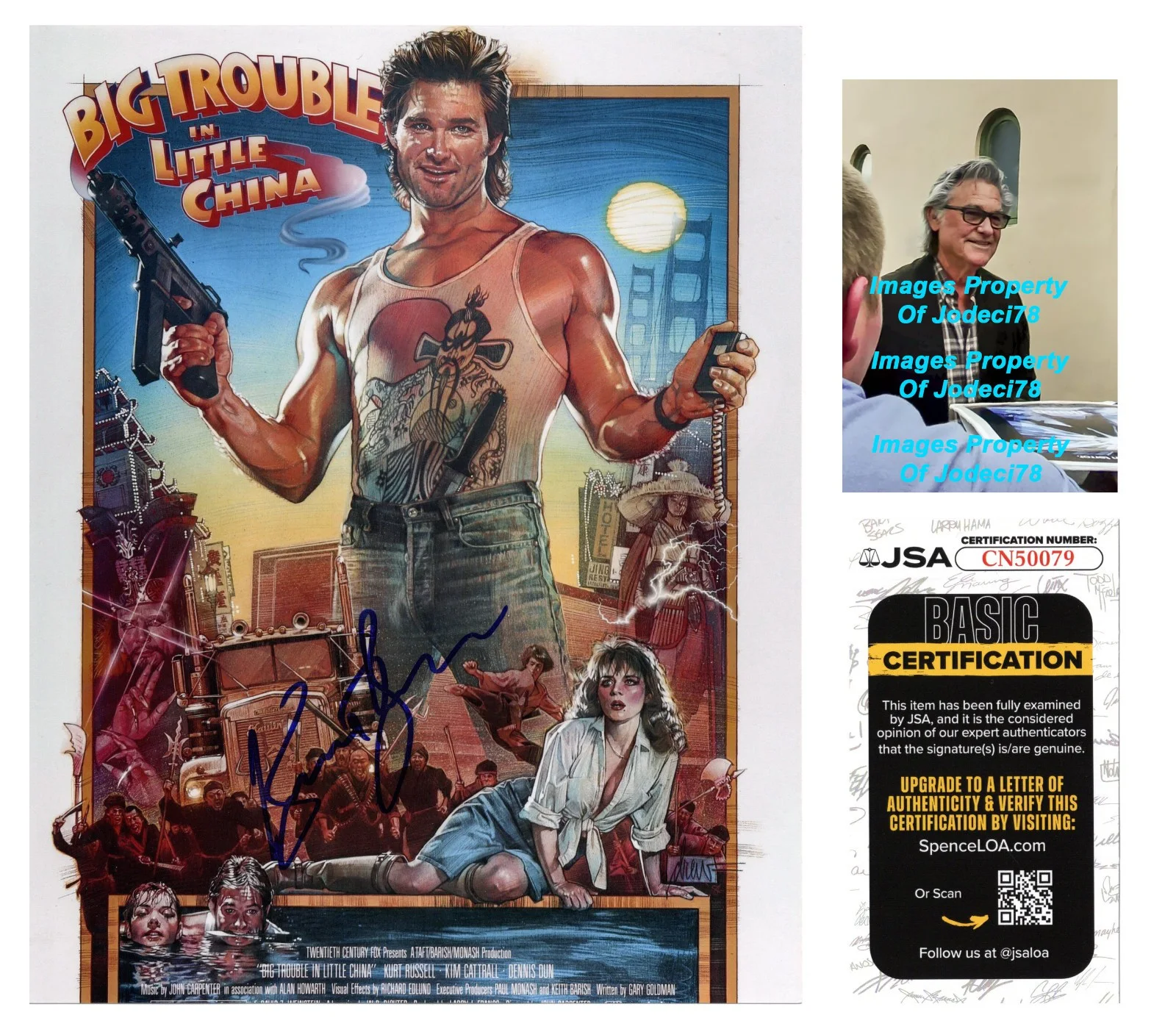 Kurt Russell — Kurt Russell Signed Autographed BIG TROUBLE IN LITTLE CHINA 8x10 Photo PROOF JSA