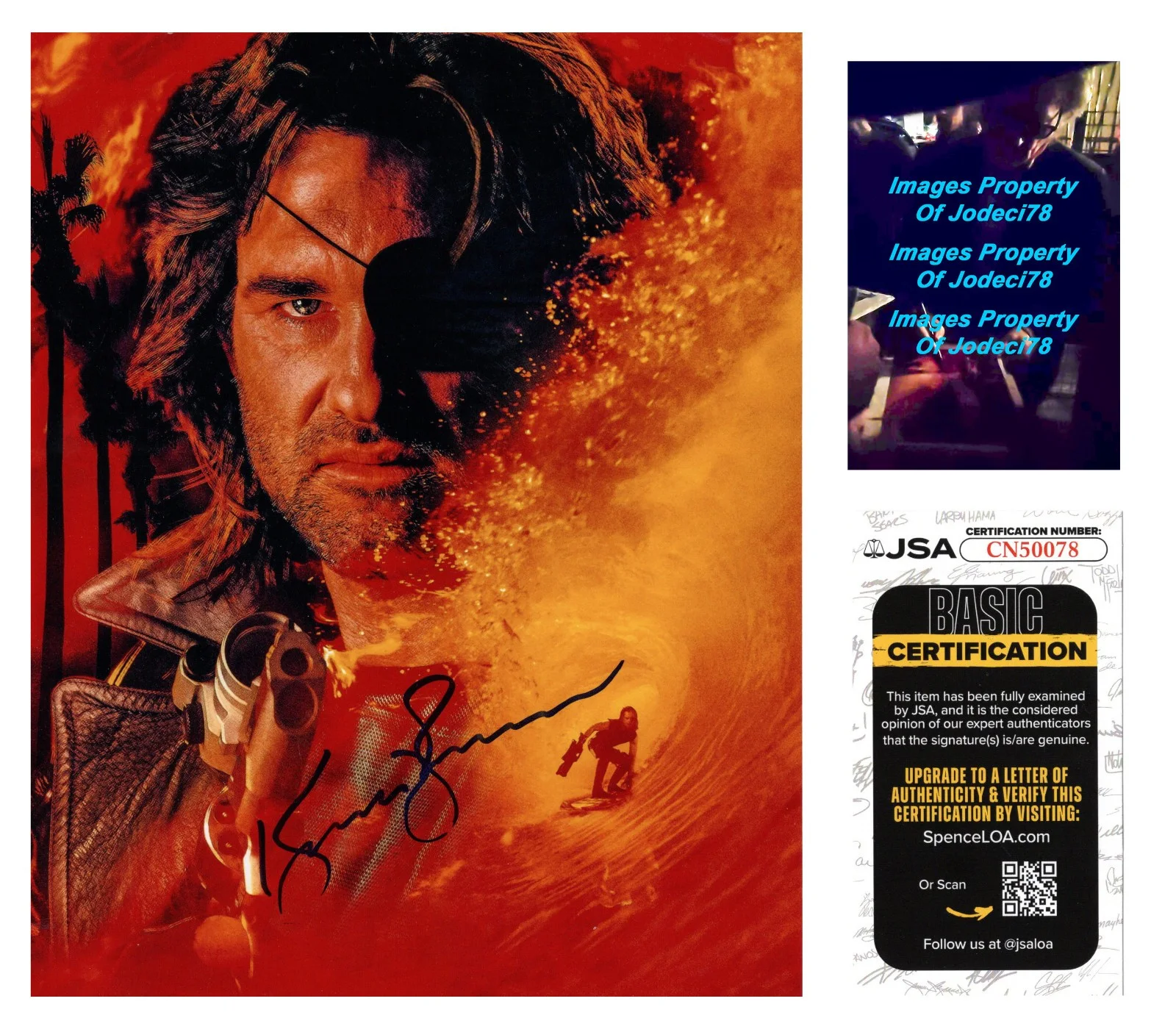 Kurt Russell — Kurt Russell Signed ESCAPE FROM LA Snake Plissken 8x10 Photo EXACT Proof JSA B