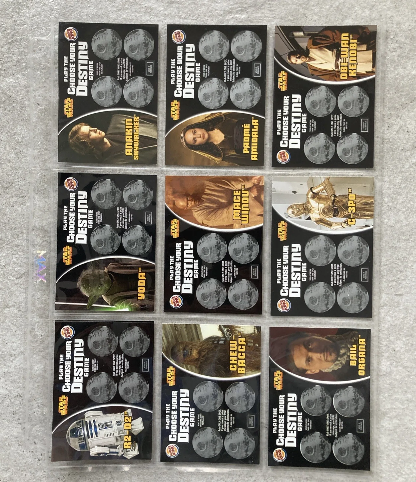 Star Wars Revenge of the Sith Complete Set Burger King Destiny Game Cards 2005, image 2