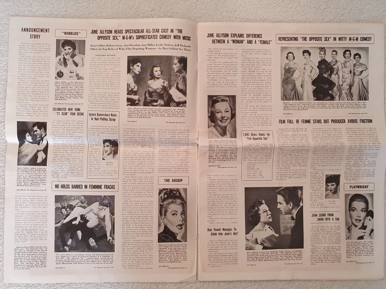 OPPOSITE SEX VINTAGE 1956 US PRESSBOOK - JOAN COLLINS, ANN SHERIDAN, ANN MILLER, изображение 3