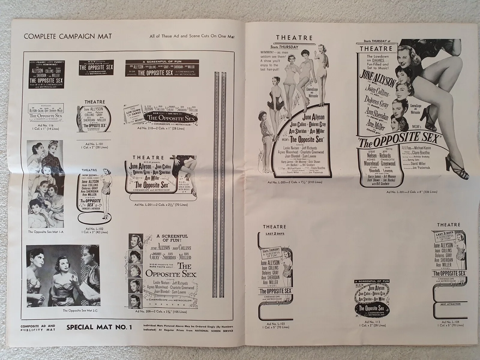 OPPOSITE SEX VINTAGE 1956 US PRESSBOOK - JOAN COLLINS, ANN SHERIDAN, ANN MILLER, изображение 4