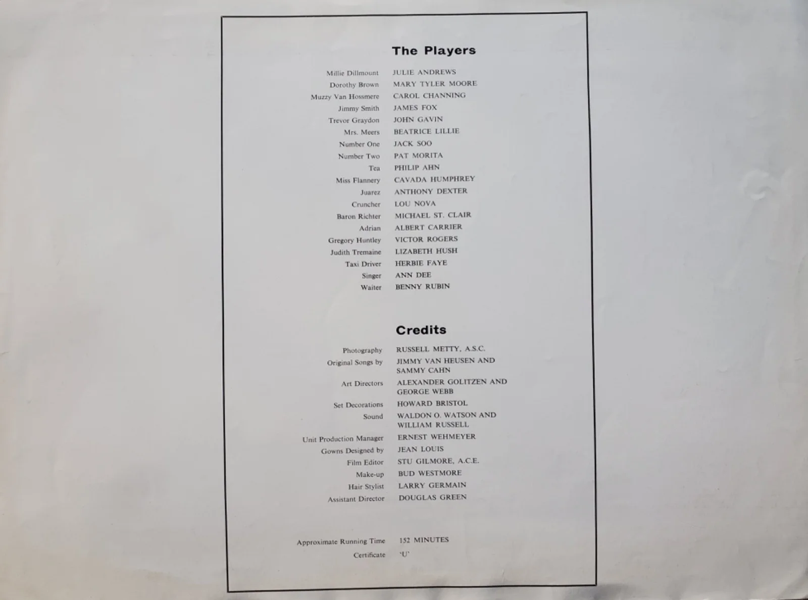 THOROUGHLY MODERN MILLIE VINTAGE ORIGINAL 1967 PRESS INFO BOOKLET JULIE ANDREWS, image 4