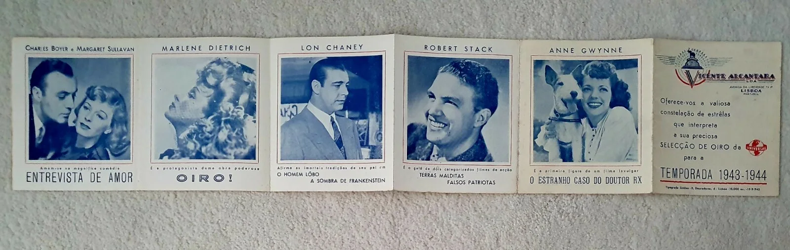 ORIGINAL 1943 UNIVERSAL SALES PROMO - DURBIN, MONTEZ, DIETRICH, ABBOTT COSTELLO, изображение 2