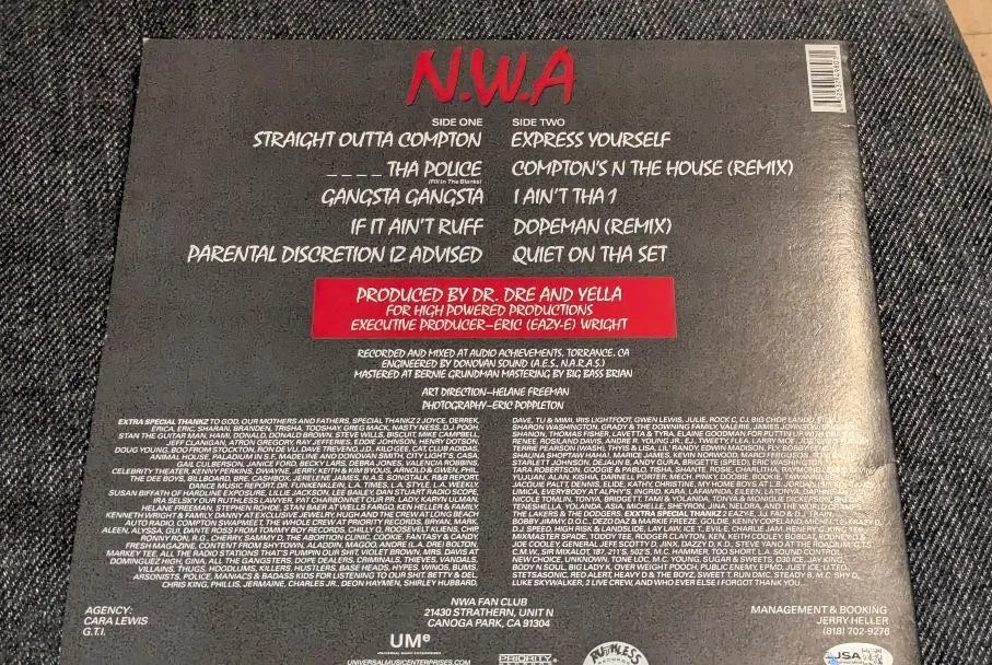 Ice Cube Straight Outta Compton Autographed Vinyl Record N.W.A. JSA COA, image 3