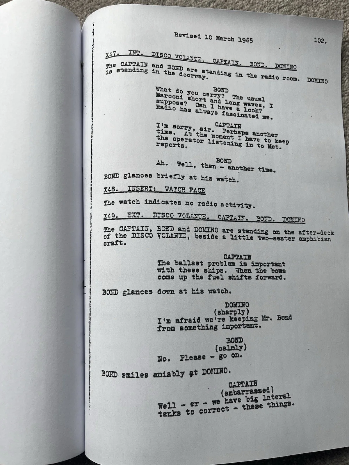 Thunderball Film Script. James Bond 007. Sean Connery, Claudine Auger., image 2