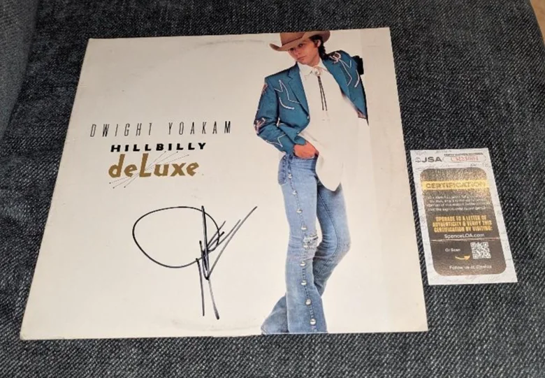 DWIGHT YOAKIM SIGNED HILLBILLY DELUXE Vinyl ALBUM Record JSA COA, изображение 4