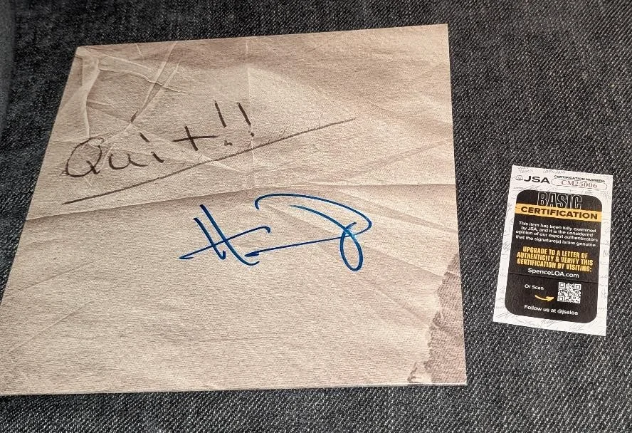 Hardy Signed AUTOGRAPH QUIT Vinyl ALBUM Record JSA COA, изображение 2