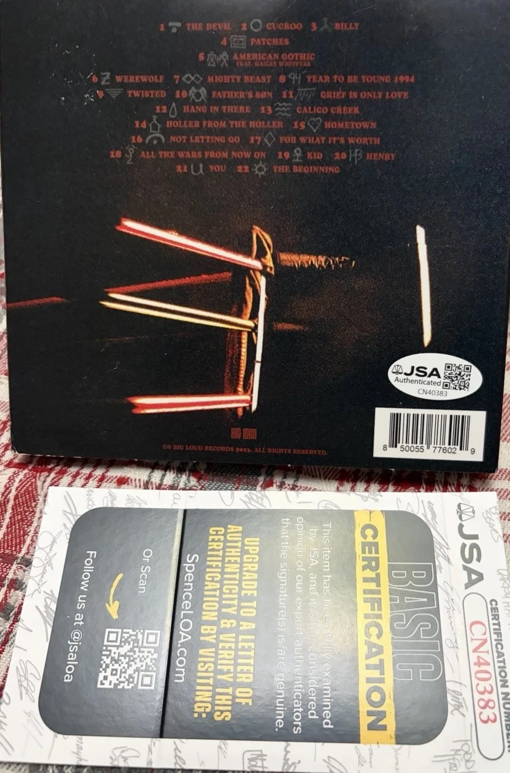 Steven Wilson — Steven Wilson Jr. Autographed Signed Son Of A Dad CD JSA Coa, изображение 2