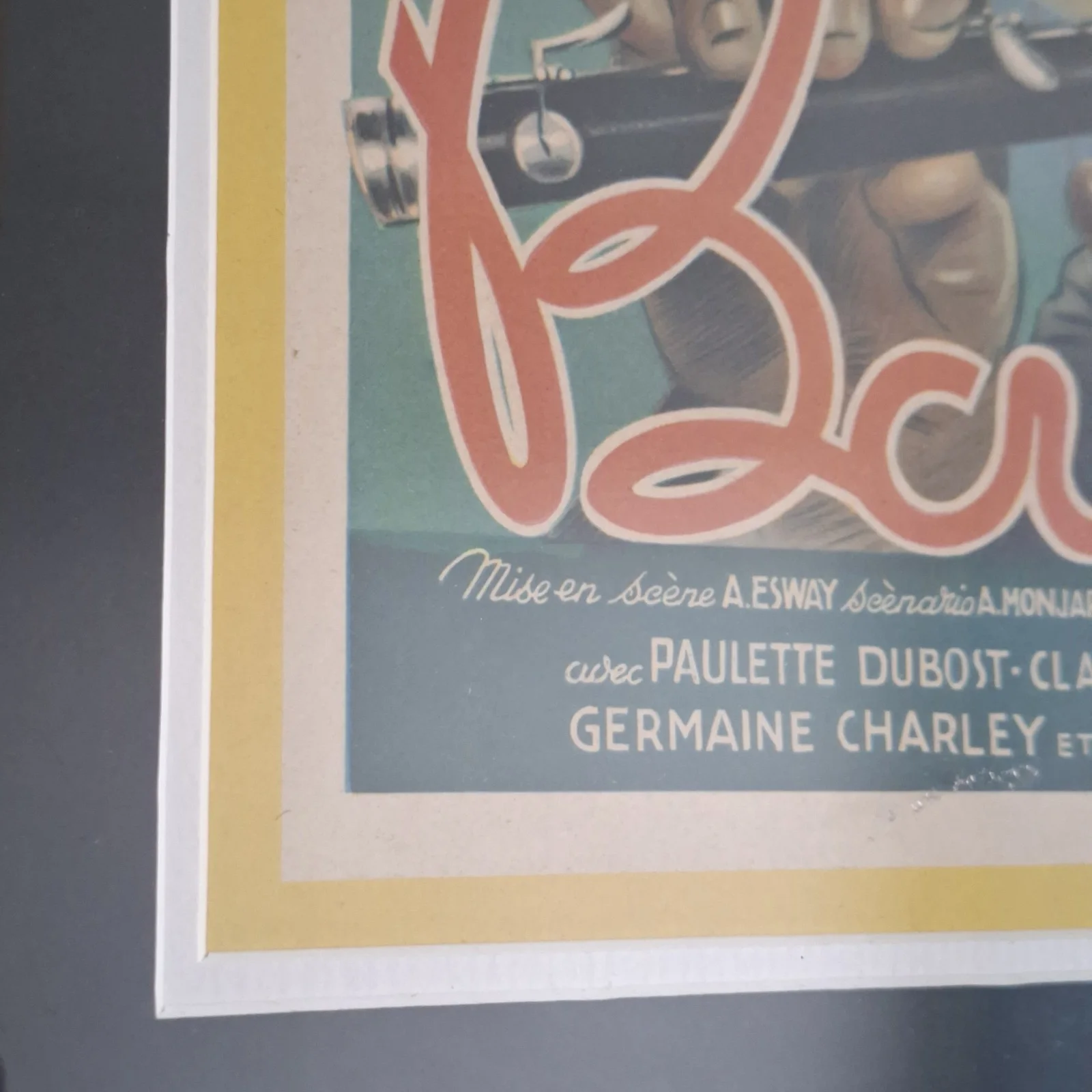 Original 1930s Film Poster Barnabé Fernandel French Framed Vintage, изображение 4