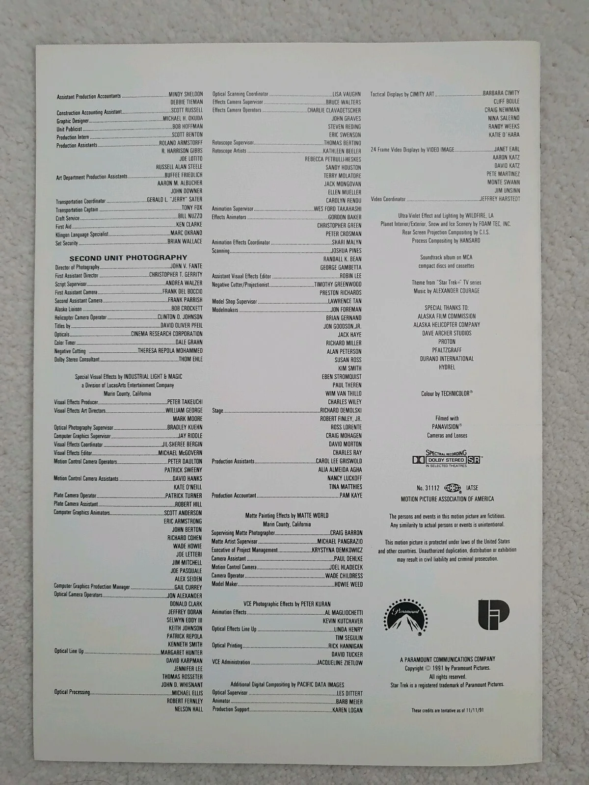 STAR TREK VI - VINTAGE ORIGINAL UK PRESS INFO SYNOPSIS BOOKLET - WILLIAM SHATNER, изображение 3